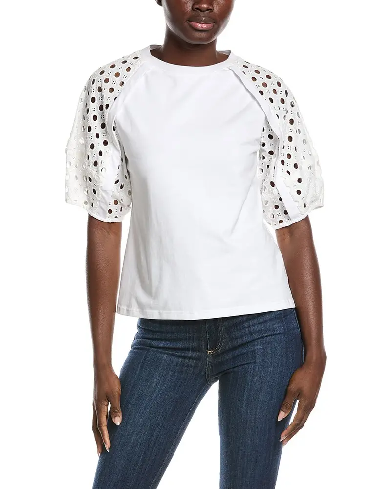 Gracia Eyelet Sleeve Top 1