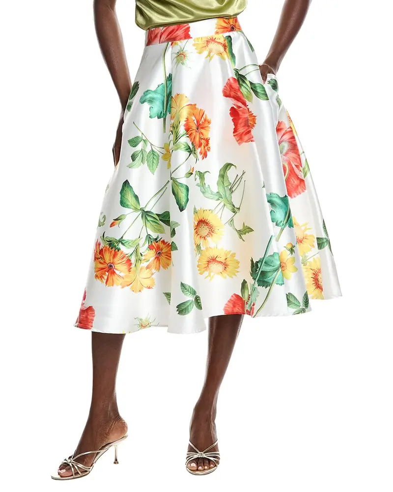 Gracia Floral Print A-Line Midi Skirt 1