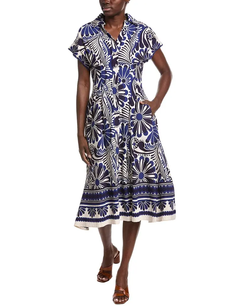 Gracia Floral Print Collared Midi Dress 1