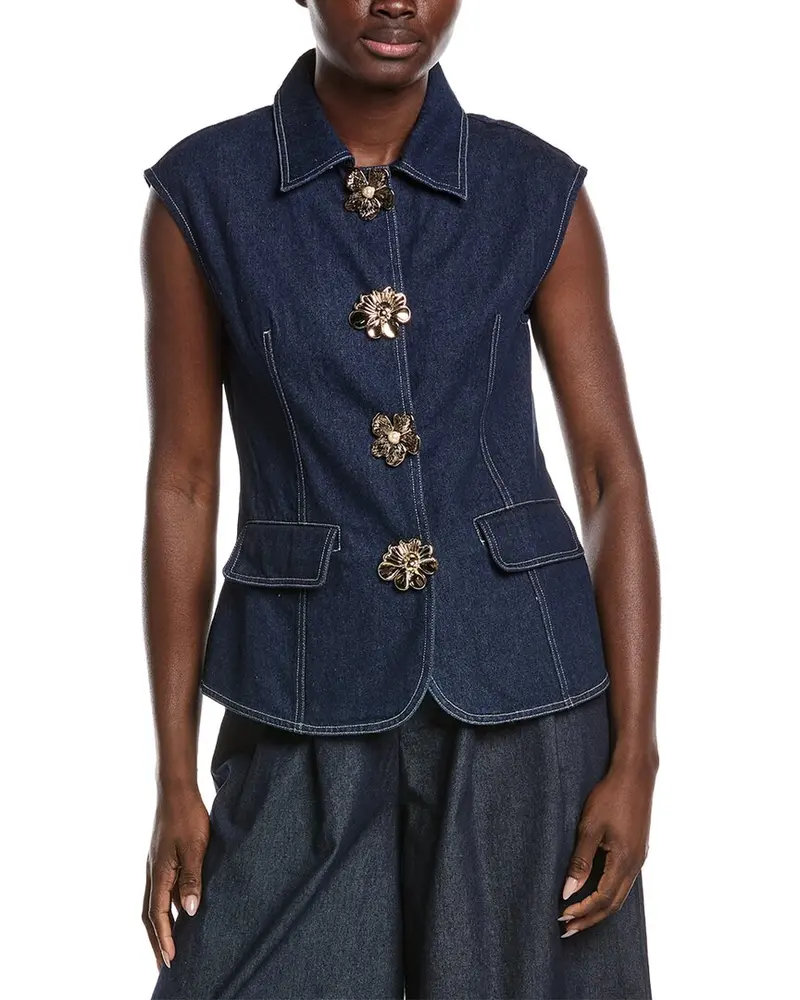 Gracia Front Button Open Shirt Collar Vest 1