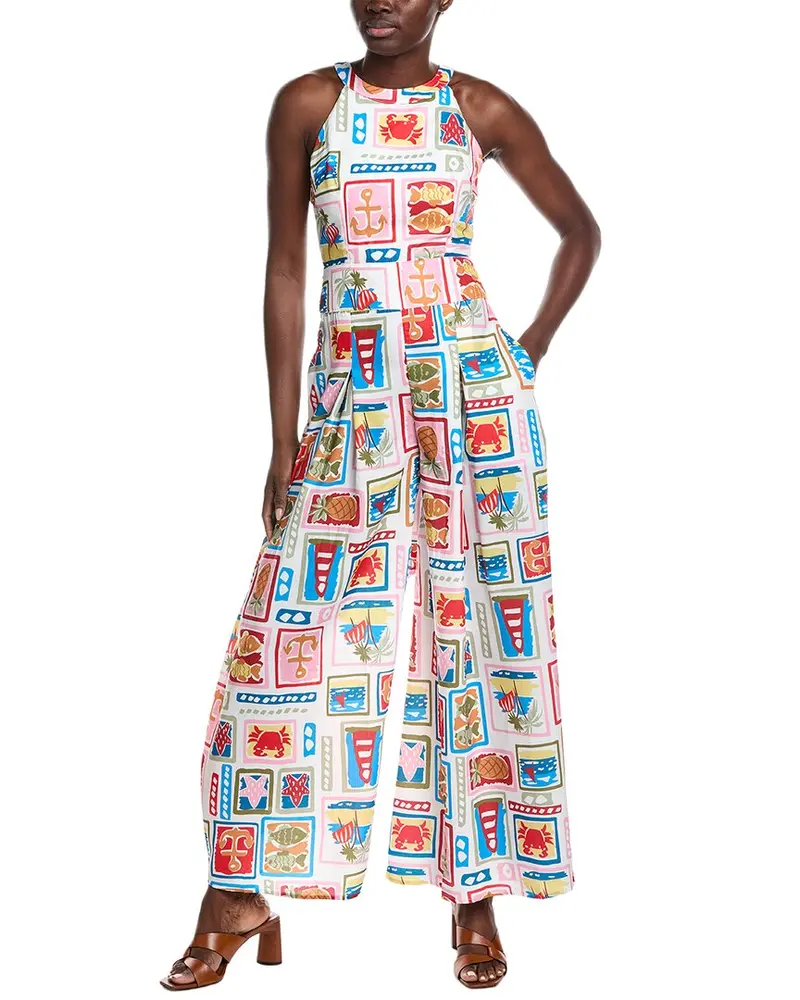 Gracia Halter Neck Nautical Print Jumpsuit 1