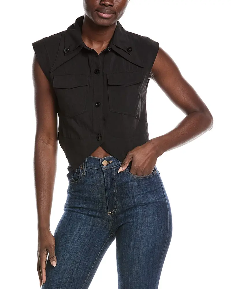 Gracia Open V-Bottom Hem Sleeveless Top 1