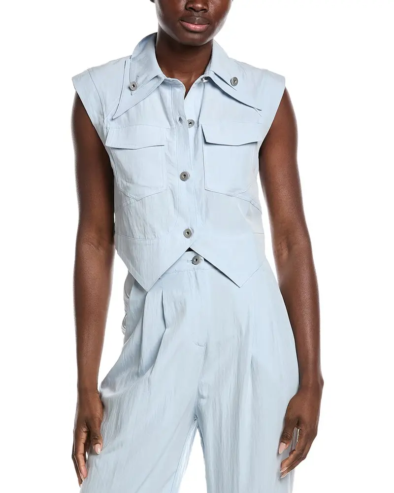 Gracia Open V-Bottom Hem Sleeveless Top 1