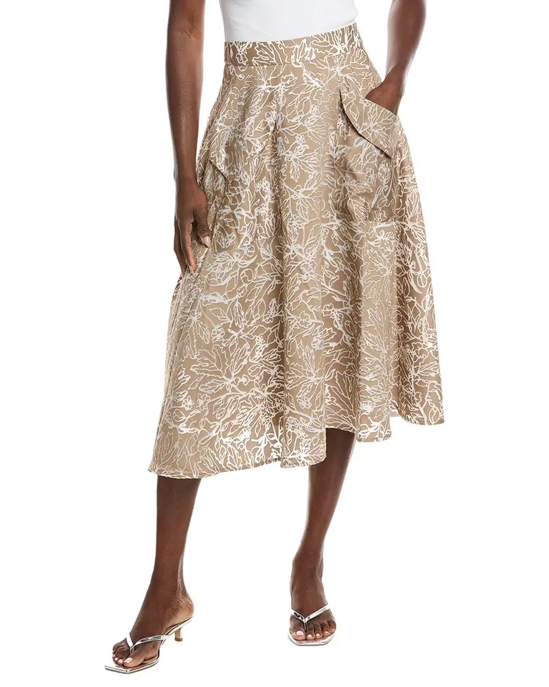 Gracia Organza Flocked Velvet Print Skirt 1