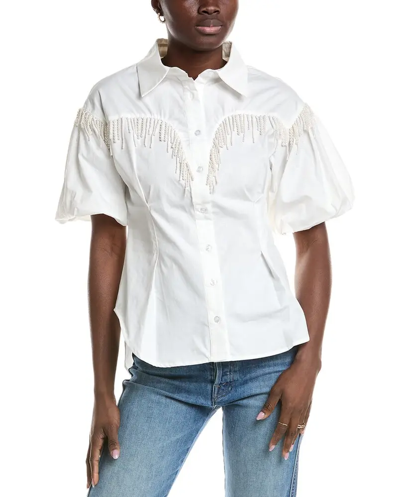 Gracia Pearl Fringe Shirt 1