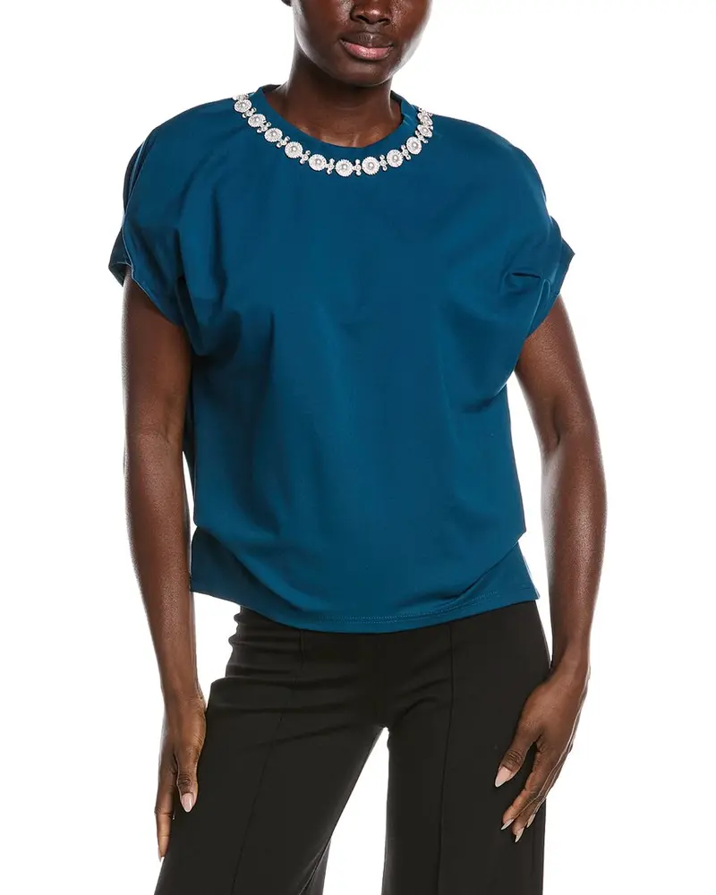 Gracia Pearl Work Round Neck Top 1