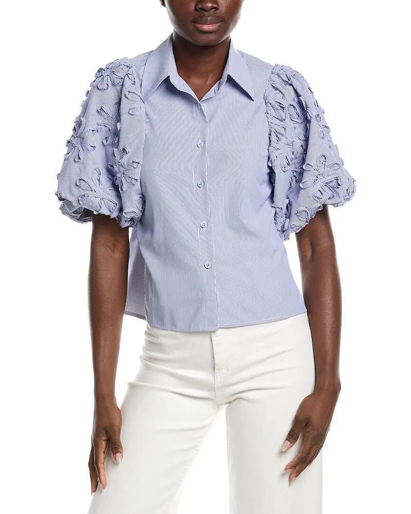 Gracia Ribbon Balloon Sleeve Blouse 1
