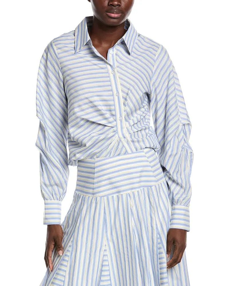 Gracia Vertical & Horizontal Striped Shirt 1