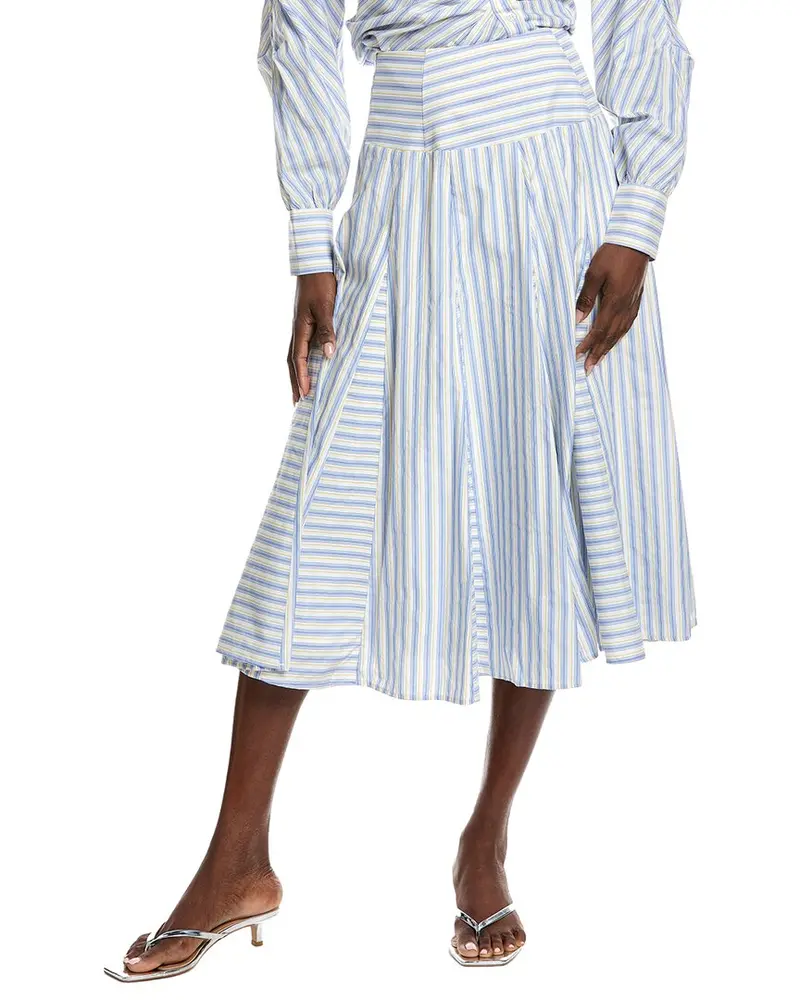 Gracia Wide Round Striped Skirt 1