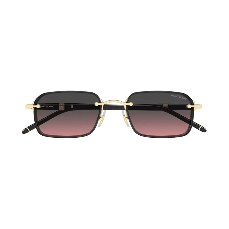 Gradient Lens Sunglasses With Gold-Toned Accents 1