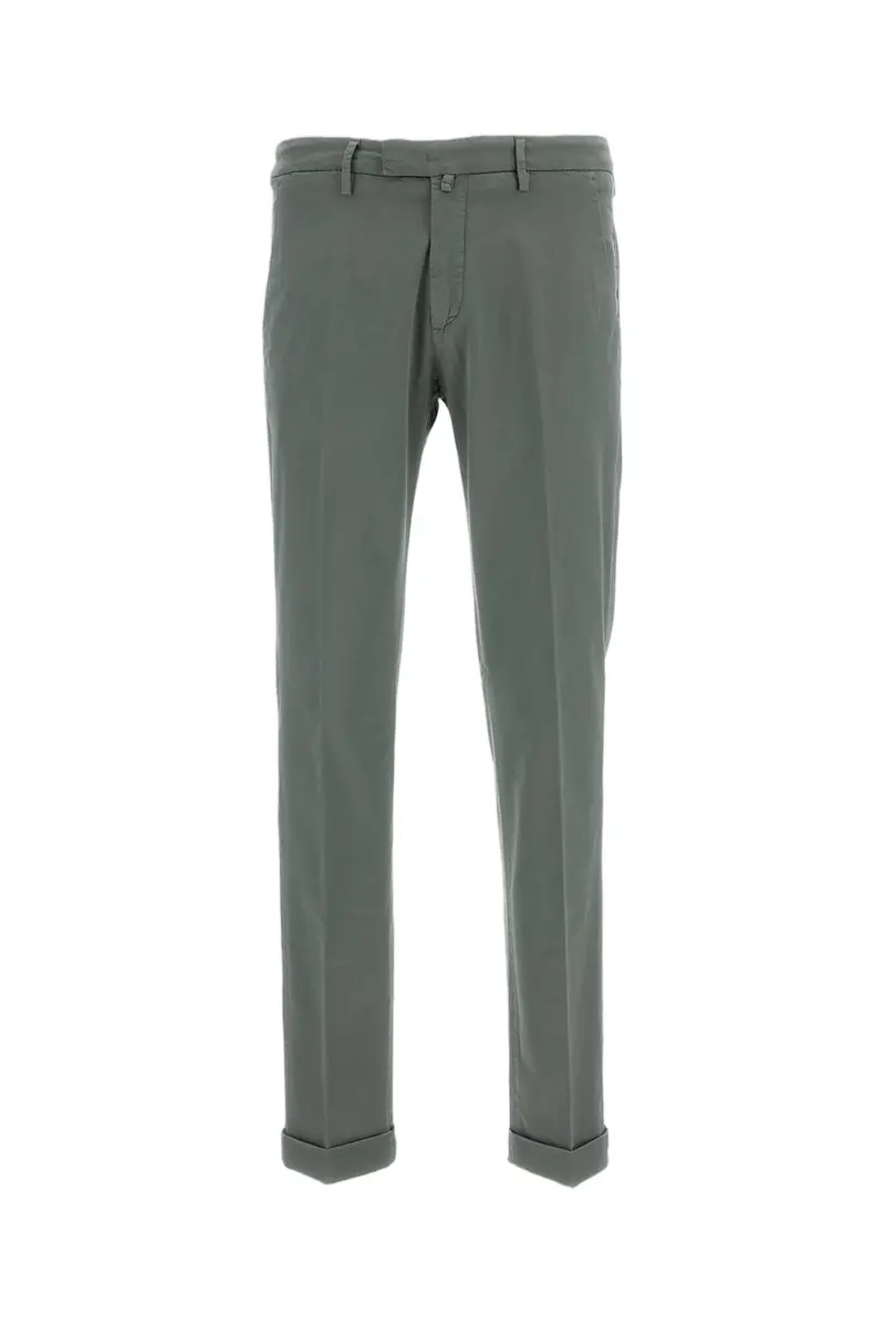 Green Slim Chino Trousers 1