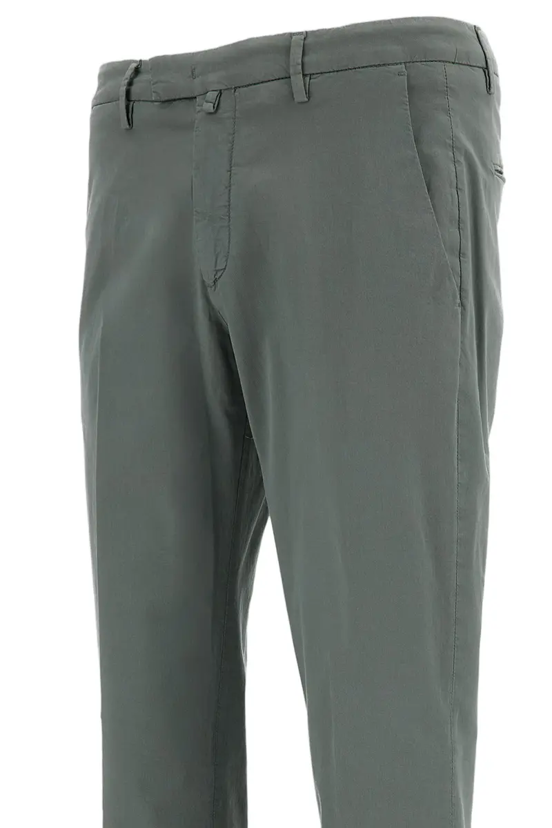 Green Slim Chino Trousers 3