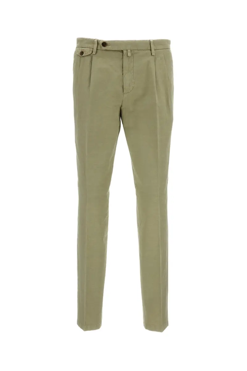Green Slim Distressed Trousers 1