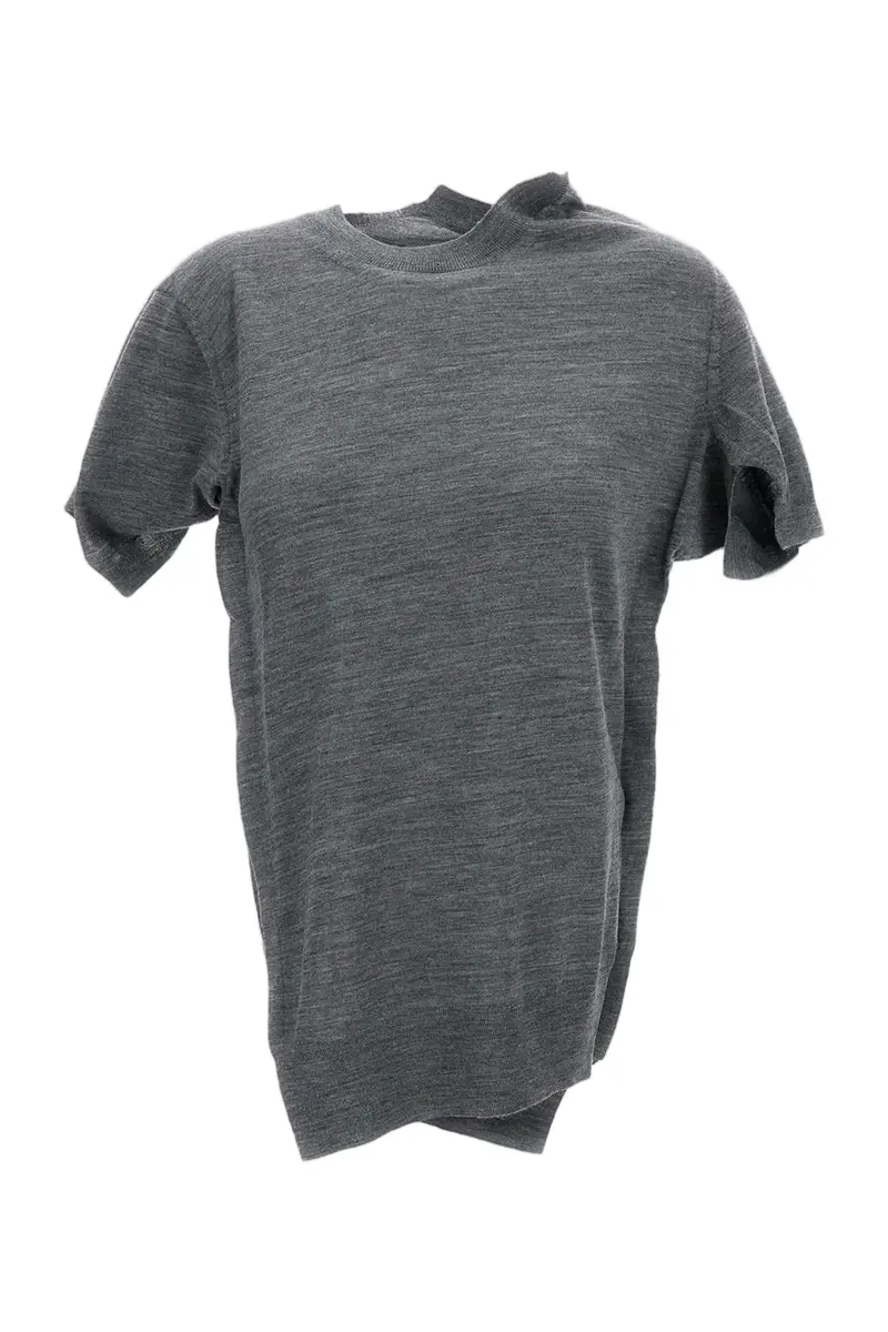 Grey Fine Wool T-Shirt 1