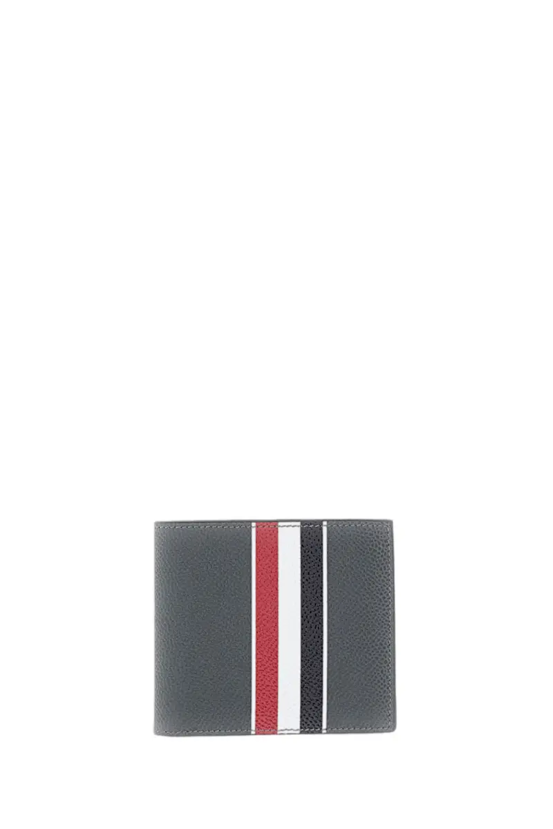 Grey Pebble Grain Leather Billfold Wallet 1
