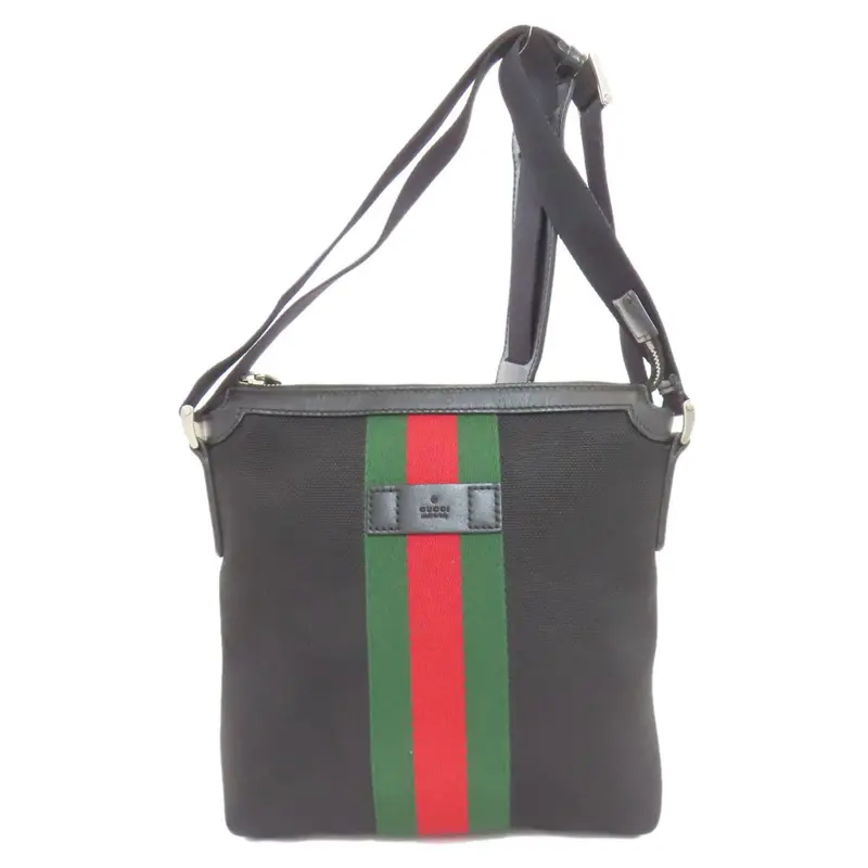 Gucci Sherry Line Canvas Leather Shoulder Bag (Pre-Owned) 1
