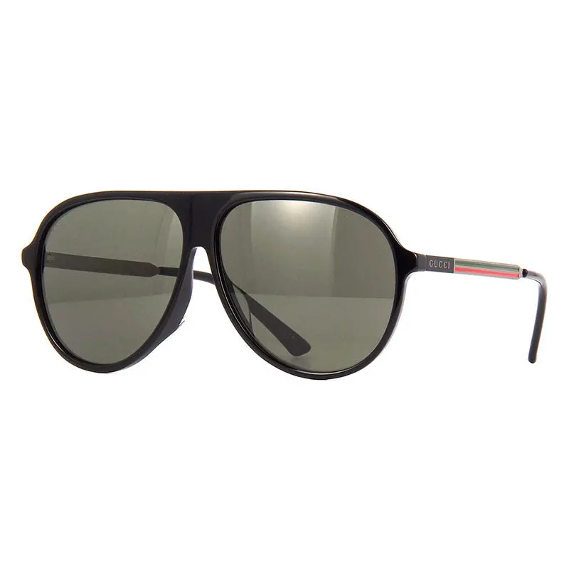 Gucci Sunglasses Aviator Full Rim, Black Frame And Grey Lens Gg0829sa001 1