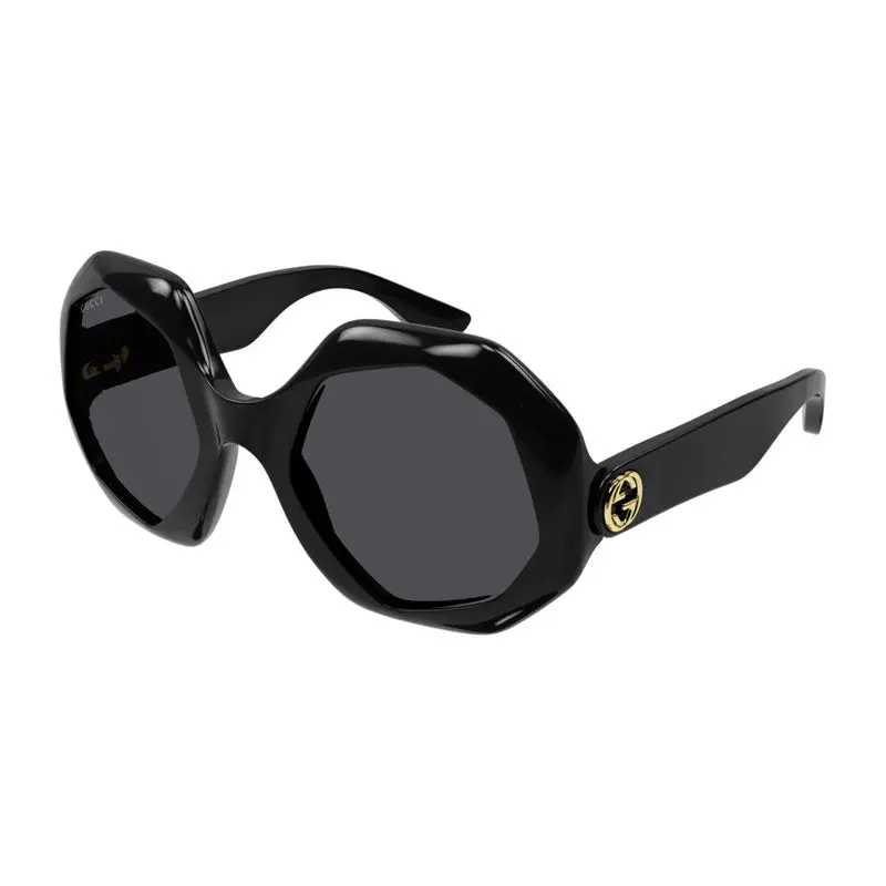 Gucci Sunglasses Geometric Full Rim, Black Frame And Grey Lens Gg1242s001 1