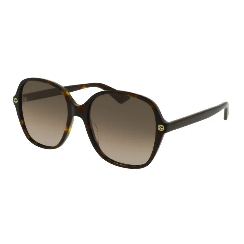 Gucci Sunglasses Round Full Rim, Havana Frame And Brown Gradient Lens Gg0092s002 1