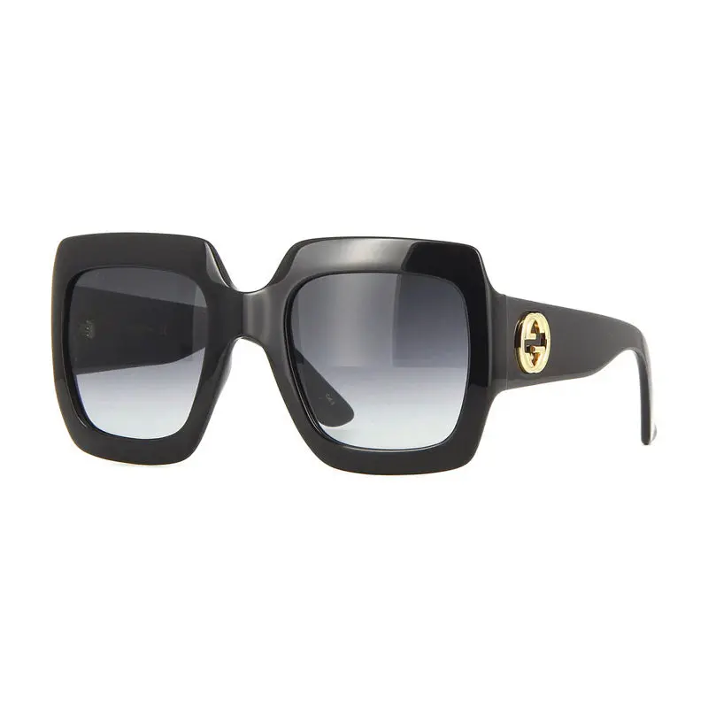 Gucci Sunglasses Square Full Rim, Black Frame And Grey Gradient Lens Gg0053s001 1