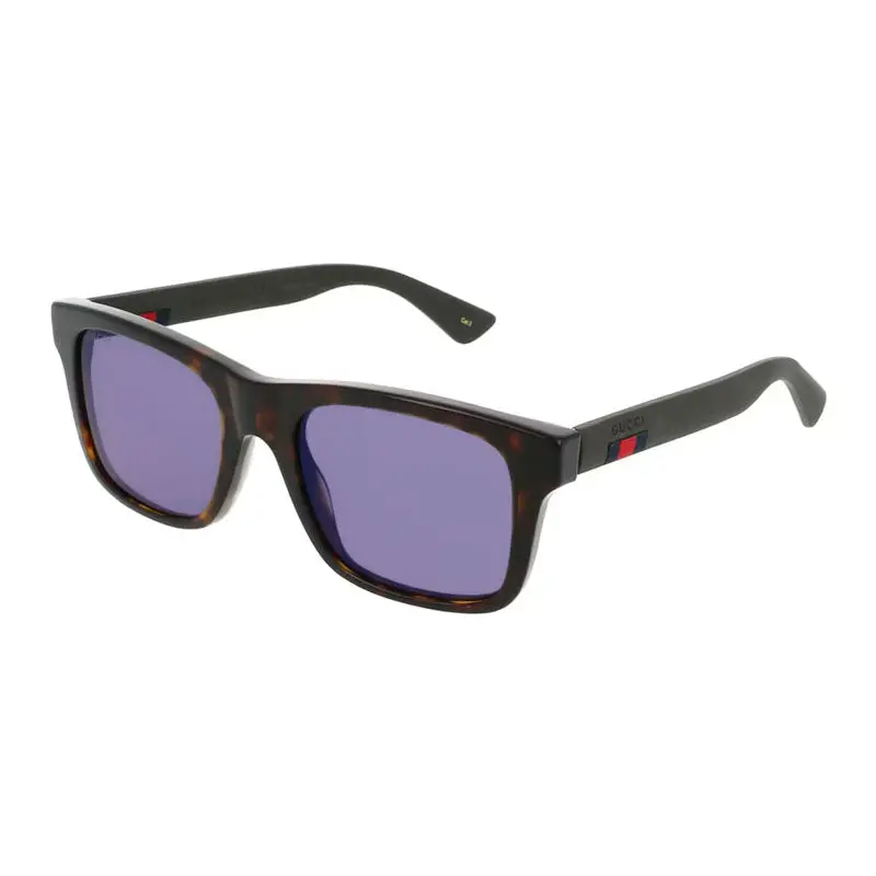 Gucci Sunglasses Square Full Rim, Havana Frame And Blue Lens Gg0008s003 1