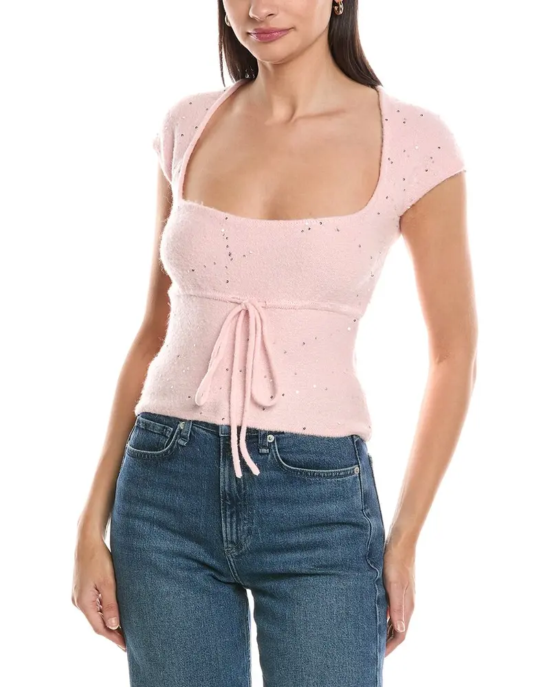 Guizio Miki Sequin Wool-Blend Knit Top 1
