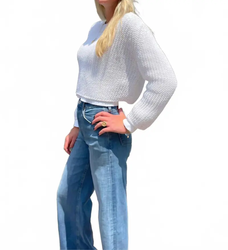 Gummy Organic Cotton Blend Rib Knit Sweater In White 2