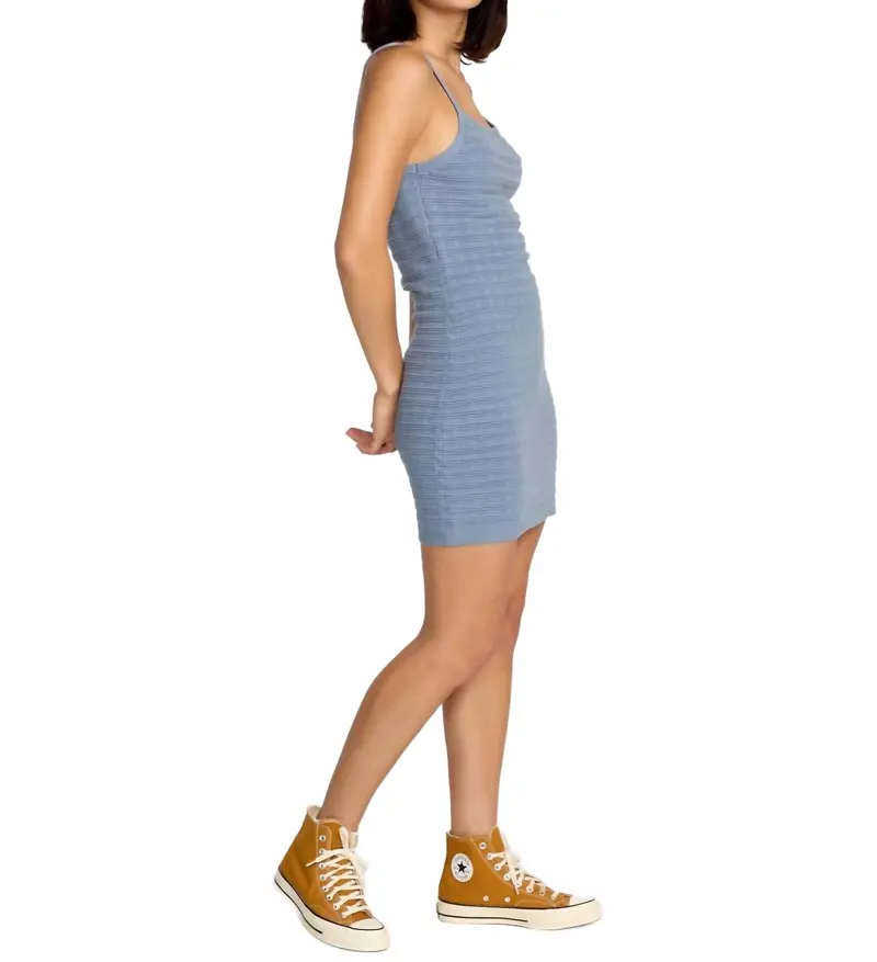 Gurrl Gang Knit Mini Dress In Carolina Blue 4