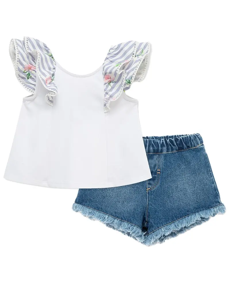 Habitual Bow Ruffle Short Set 1