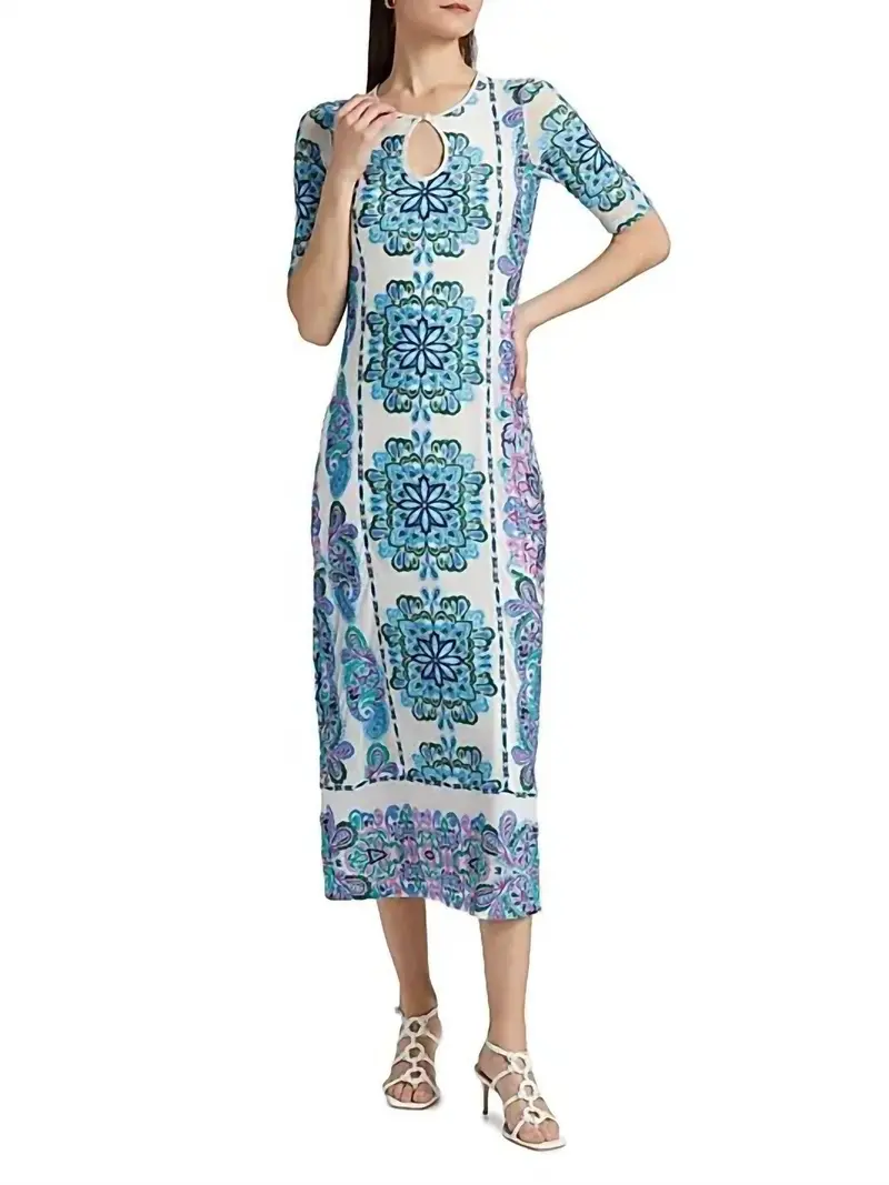 Haddey Mesh Midi Dress In Belmont Sunset 1