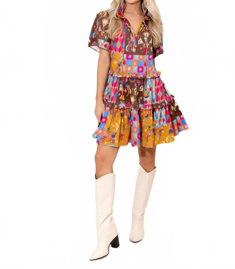 Hallie Ruffle Hem Dress In Triple Crown Equestrian 1