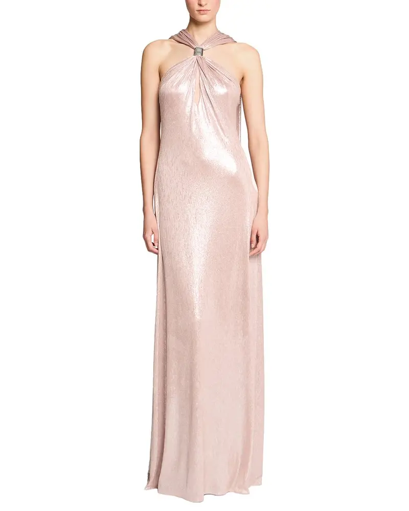 Halston Sofie Metallic Jersey Gown 1