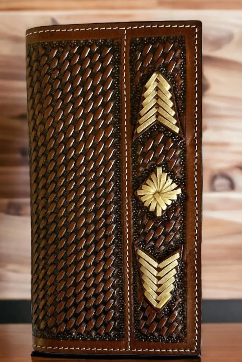 Hand Tooled Rodeo Wallet In Brown 1