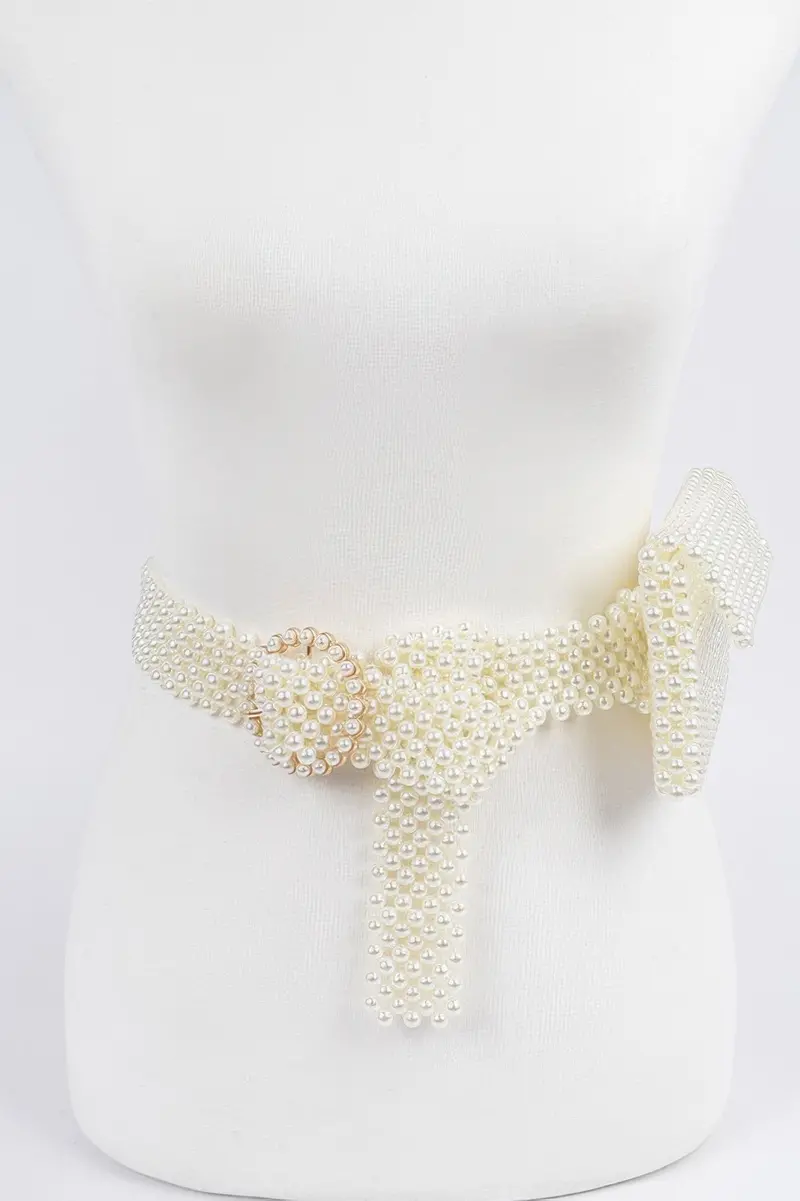 Handmade Faux Pearl Belt Bag 1