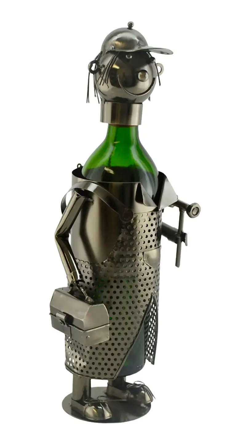 Handyman Wine Bottle Holder In Silver 1