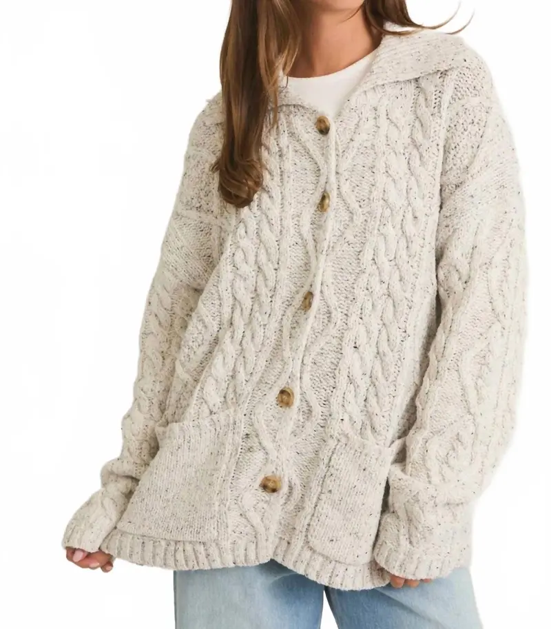 Harbor Oversized Cardigan In Heather Grey 1