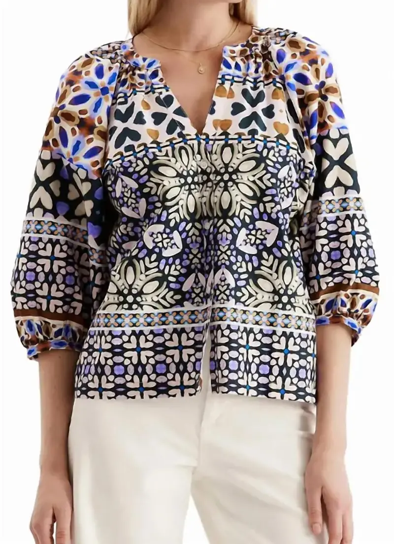 Harper Cotton Top In Multi 1