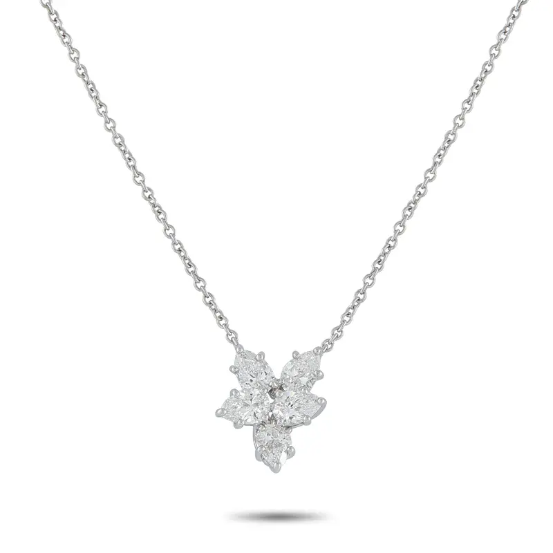 Harry Winston Platinum 1.0Ct Diamond Pendant Necklace #5181 1