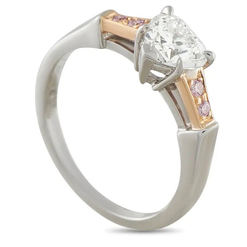 Harry Winston Platinum, 18K Rose Gold 0.72Ct Diamond Ring #5211 1