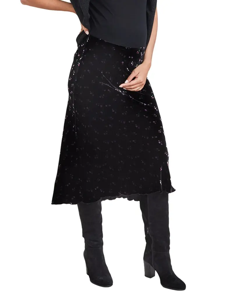 Hatch Maternity The Stella Silk-Blend Slip Skirt 1