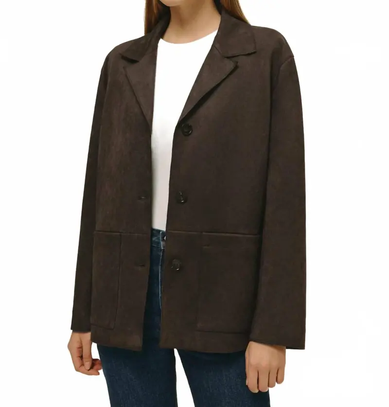 Hayes Suede Jacket In Mahogany 1