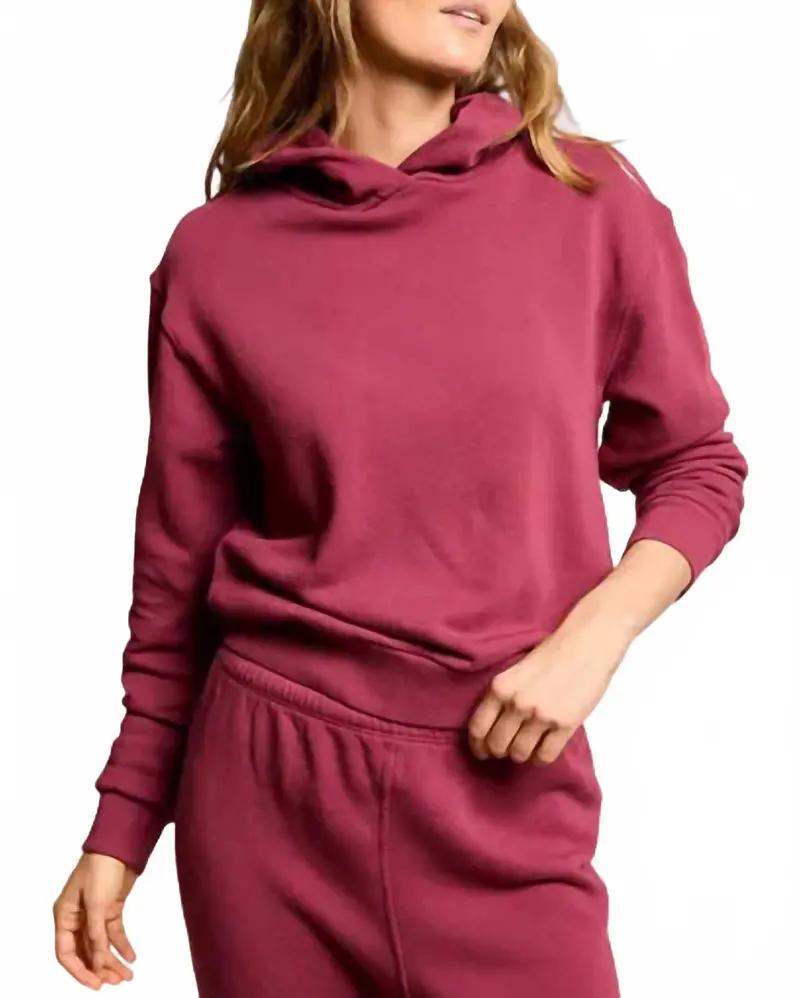 Heart Hoodie In Burgundy 1
