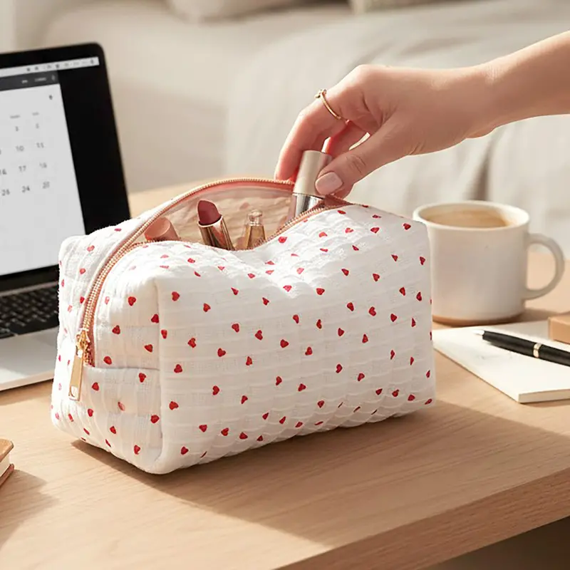 Heart Pattern Cosmetic Pouch Bag 1