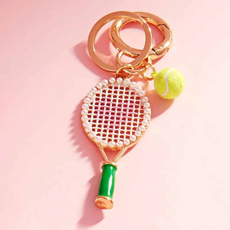 Heart Tennis Locket Ball Keychain / Bag Charm 1