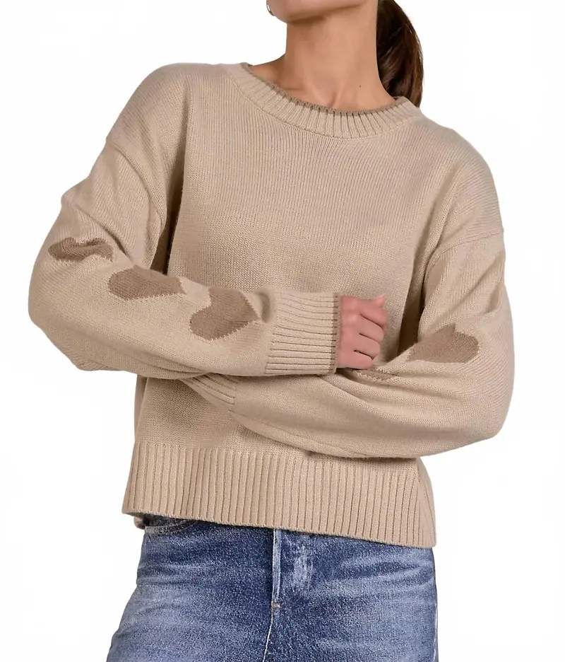 Hearts Sweater In Beige 1