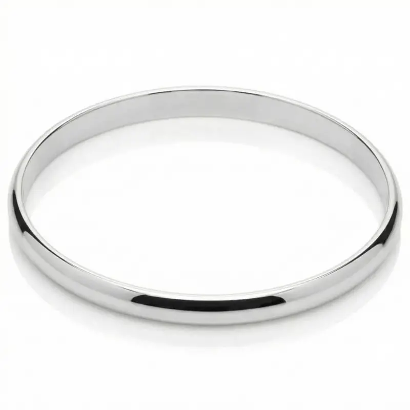 Heavy Weight 6Mm Silver Plated Bangle 1