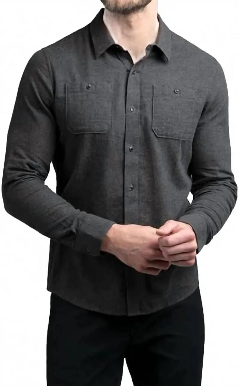 Hefe Button-Up Shirt In Dark Grey 1
