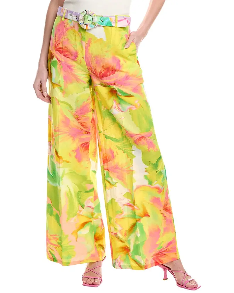 Hemant & Nandita Belted Linen-Blend Flare Pant 1