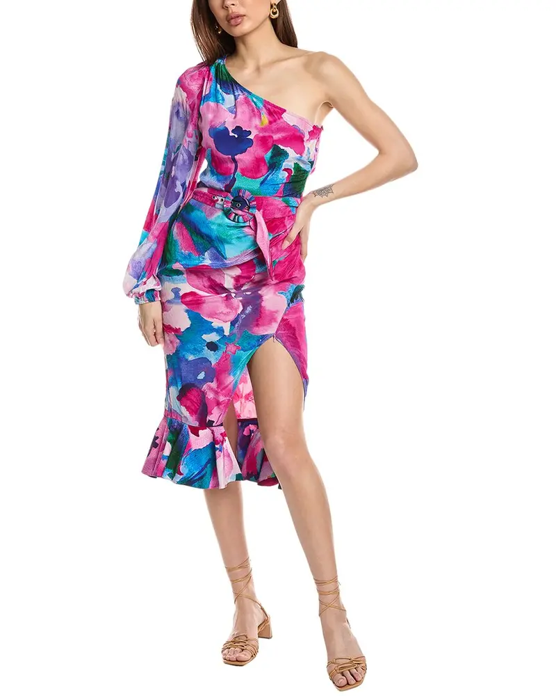 Hemant & Nandita One-Shoulder Midi Dress 1