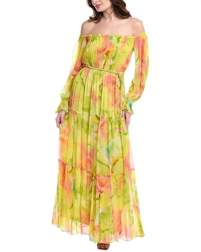 Hemant & Nandita Tiered Off-The-Shoulder Maxi Dress 1
